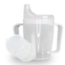 Trinkbecher-Set mit 2 Griffen und 3 Deckeln, transp.